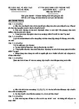 Đề thi học sinh giỏi Thành phố môn Sinh học Lớp 10 - Năm học 2010-2011 - Sở GD & ĐT Thành phố Đà Nẵng (Có đáp án)
